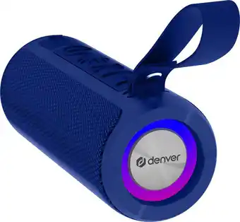 Bol.com Denver bluetooth speaker draadloos - lichteffecten - muziek box - tws pairing - btv213 - blauw aanbieding