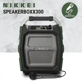 Nikkei speakerboxx300 bluetooth party speaker - outdoor radio en speaker - diepe bass - 60w - met microfoon - draadloos - wat