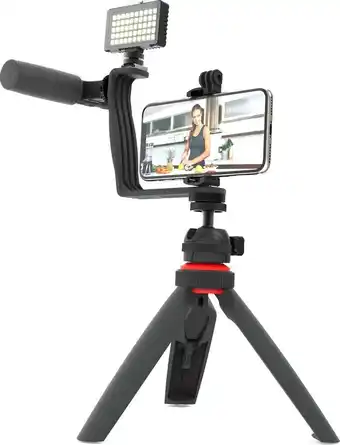 Digipower vlog kit superstar essential eu-dps-vlg5 | smartphone/action camera/camera, light 50 led, stereo shotgun microfoon,