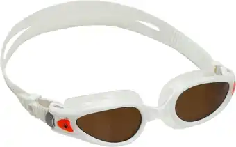 Aquasphere kaiman exo - zwembril - volwassenen - brown polarized lens - wit/oranje