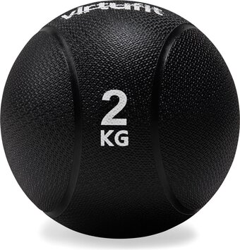 Bol.com Virtufit medicijnbal - medicine ball - rubber - 2kg - zwart aanbieding