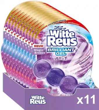 Witte reus brilliant gel allin1 toiletblok - magic breeze - wc blokjes voordeelverpakking - 11 stuks