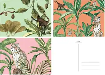 &ink wenskaarten set - 15 stuks - botanische jungle - blanco