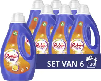 Bol.com Robijn color vloeibaar wasmiddel - 6 x 20 wasbeurten - voordeelverpakking aanbieding
