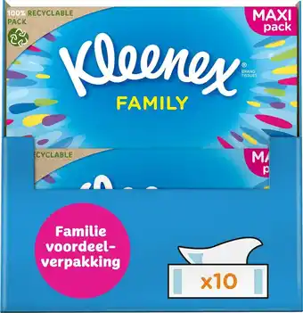 Bol.com Kleenex tissues - family box - voordeelverpakking - 10 x 128 stuks = 1280 zakdoekjes aanbieding
