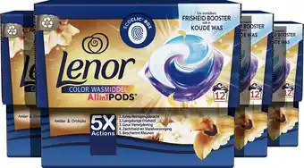 Bol.com Lenor all in 1 wasmiddel pods - gouden orchidee - waspods - 4 x 12 wasbeurten voordeelverpakking aanbieding