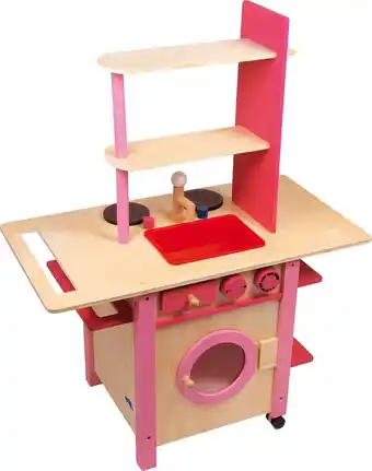 Base toys kinderkeuken alles in 1 roze - hout