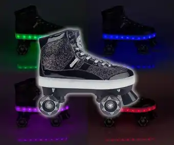 Nijdam rolschaatsen flashing - glitter and glamour - zwart - 37/38