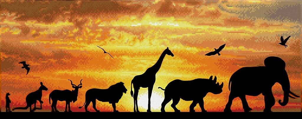 Bol.com Diamond dotz african sky - diamond painting - 18.910 dotz - 72x22 cm aanbieding