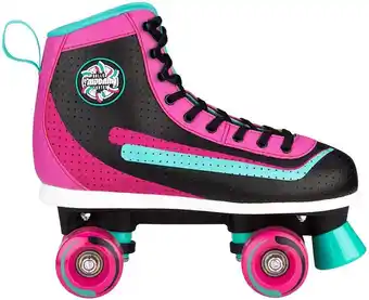 Nijdam rolschaatsen - retro smash - zwart/smaragd/magenta - 37