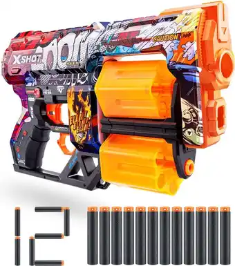 Zuru x-shot - skins dread dread boom- speelgoedpistool - inclusief 12 x-shot pijltjes - rood