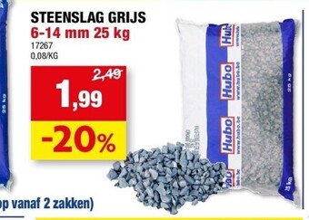 Hubo Steenslag grijs 6-14 mm 25 kg aanbieding