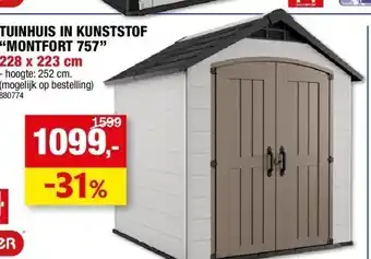 Hubo Tuinhuis in kunststof “montfort 757” 228 x 223 cm aanbieding