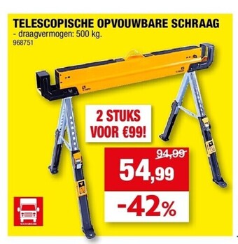 Hubo Telescopische opvouwbare schraag aanbieding