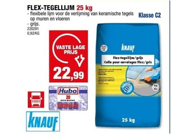 Hubo Flex-tegellijm 25 kg aanbieding