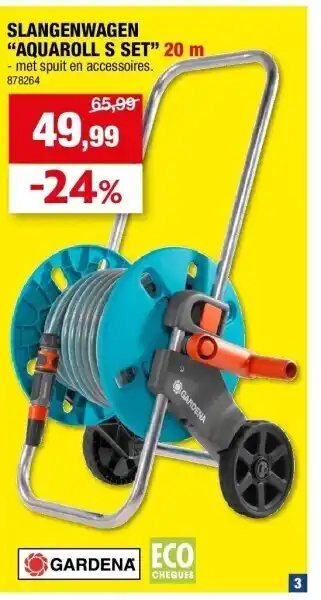 Hubo Slangenwagen “aquaroll s set” 20 m aanbieding