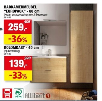 Hubo Badkamermeubel “europack” - 80 cm aanbieding