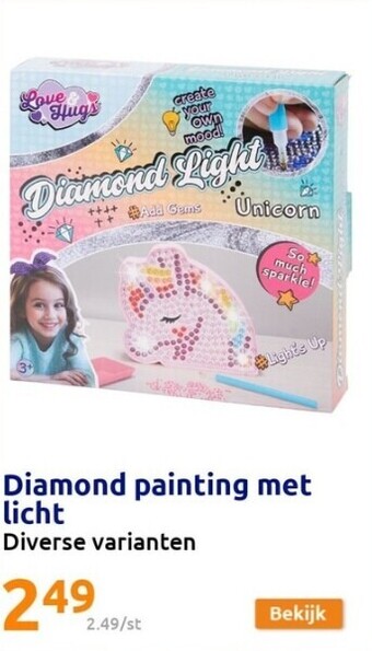 Action Diamond painting met licht aanbieding