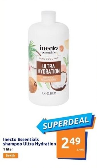Action Inecto essentials shampoo ultra hydration aanbieding