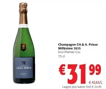 Colruyt Champagne ch.& a. prieur millésime 2015 brut premier cru 75 cl aanbieding