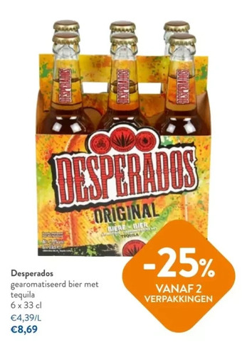 OKay Desperados gearomatiseerd bier met tequila 6 × 33 cl aanbieding