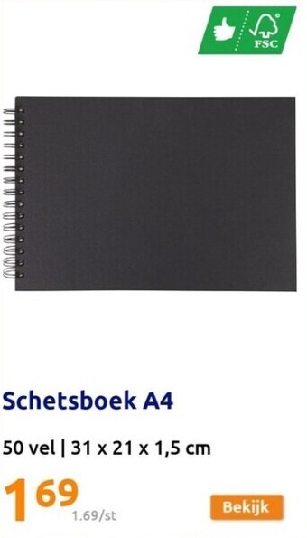Action Schetsboek a4 aanbieding