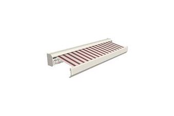 Makro Domasol Elektrische zonneluifel F30 400 x 300 cm rood/crème gestreept aanbieding