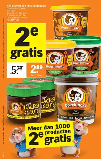 Albert Heijn Alle Boerinneke chocoladepasta aanbieding
