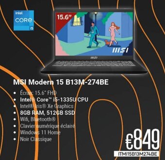 CompuDeals MSI Modern 15 B13M-274BE aanbieding