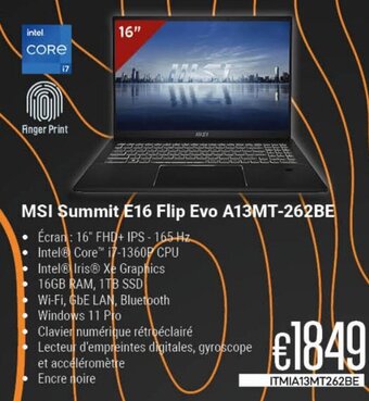 MSI Summit É16 Flip Evo A13MT-262BE