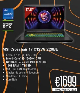 CompuDeals MSI Crosshair 17 C12VG 220BE aanbieding