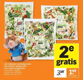 Albert Heijn AH Italiaanse roerbakgroente, AH Chinese wokgroente, AH Thaise wokgroente aanbieding