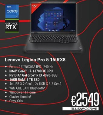 CompuDeals Lenovo Legion Pro 5 16IRX8 aanbieding