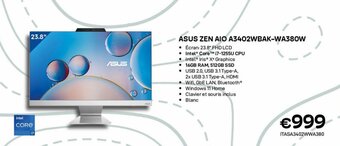 CompuDeals ASUS ZEN AIO A3402WBAK-WA380W aanbieding
