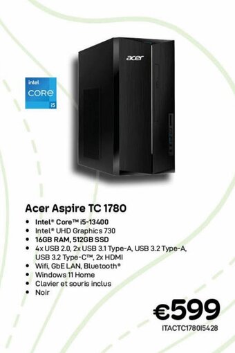 CompuDeals Acer Aspire TC 1780 aanbieding
