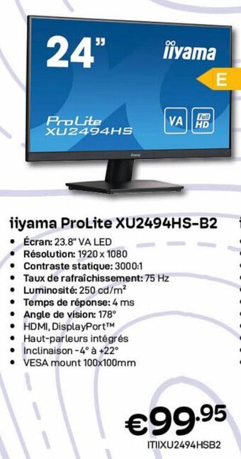 CompuDeals iiyama ProLite XU2494HS-B2 aanbieding