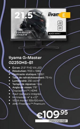 CompuDeals iiyama G-Master G2250HS-B1 aanbieding