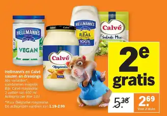 Albert Heijn Hellmann's en Calvé sauzen en dressings aanbieding