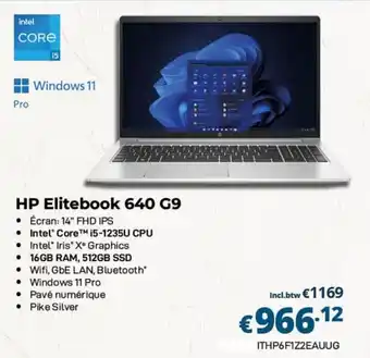 HP Elitebook 640 G9, • Écran: 14" FHD IPS