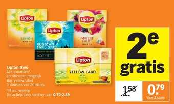 Albert Heijn Lipton thee aanbieding