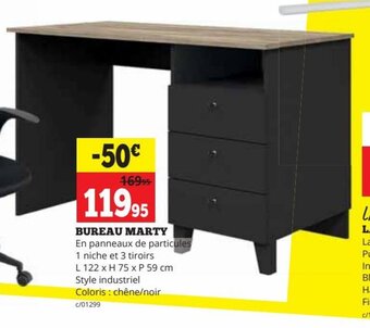 Dema BUREAU MARTY, L 122 x H 75 x P 59 cm aanbieding
