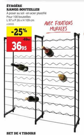 Dema ÉTAGÈRE RANGE-BOUTEILLES L 97 x P 26 x H 109 cm aanbieding