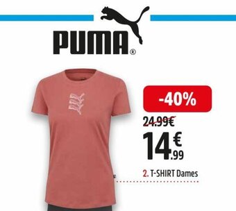 Intersport PUMA T-SHIRT Dames aanbieding