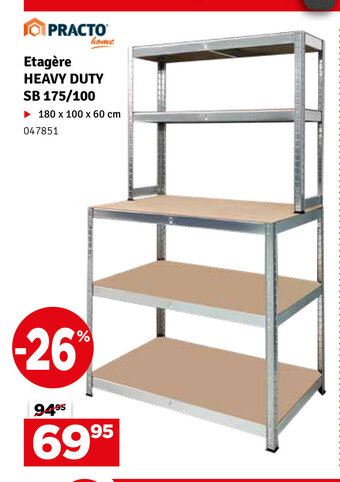 Mr Bricolage PRACTO Etagère HEAVY DUTY SB 175/100 - 180 x 100 x 60 cm aanbieding