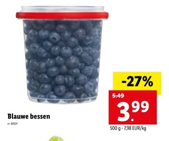 Lidl Blauwe bessen 500g aanbieding