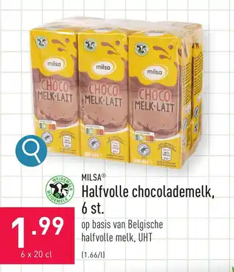 ALDI MILSAⓇ Halfvolle chocolademelk, 6 x 20cl aanbieding