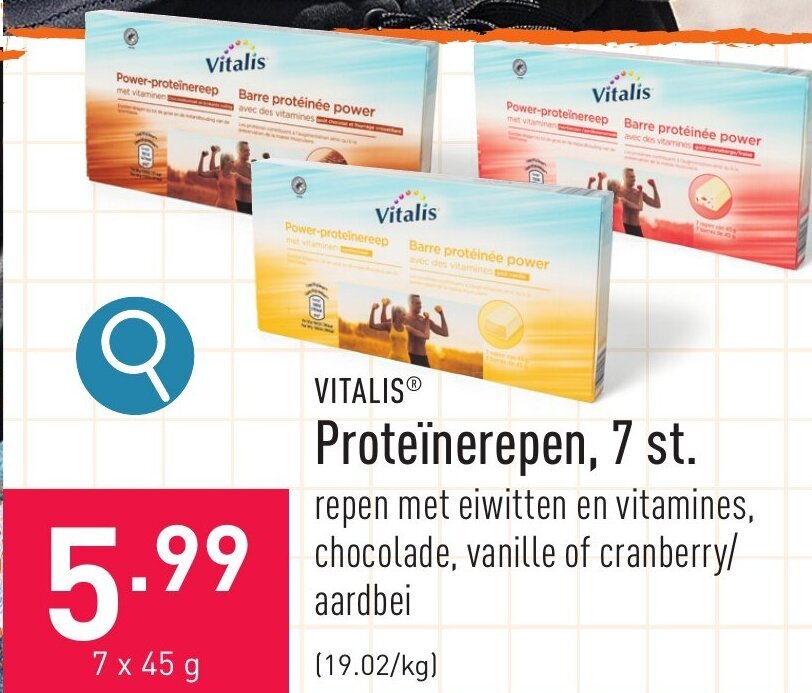 VITALISⓇ Proteïnerepen, 7x 45g promotie bij ALDI
