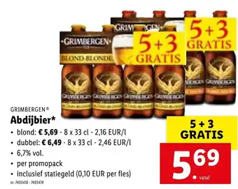 Lidl Grimbergen Abdijbier blond aanbieding