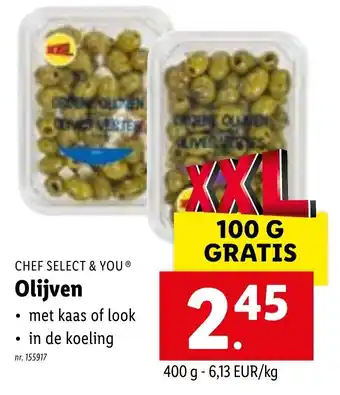 Lidl Olijven 400g aanbieding
