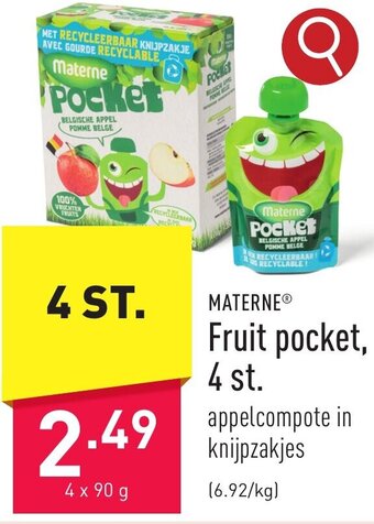 ALDI MATERNEⓇ Fruit pocket, 4 x 90g aanbieding